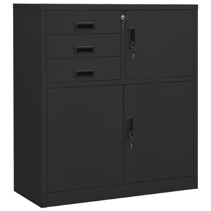 vidaXL Office Cabinet Anthracite 35.4"x15.7"x40.2" Steel-5