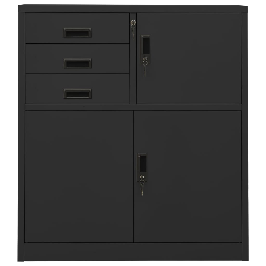 vidaXL Office Cabinet Anthracite 35.4"x15.7"x40.2" Steel-4