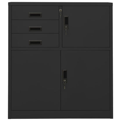 vidaXL Office Cabinet Anthracite 35.4"x15.7"x40.2" Steel-4