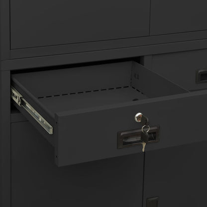 vidaXL Filing Cabinet Storage Metal Cabinet with Shelves for Office Steel-0