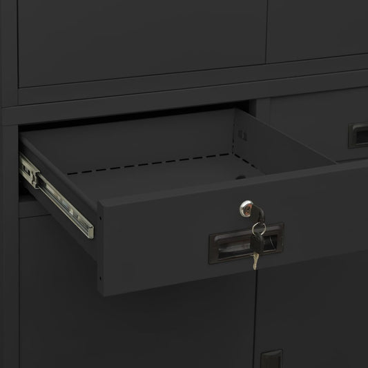vidaXL Filing Cabinet Storage Metal Cabinet with Shelves for Office Steel-0