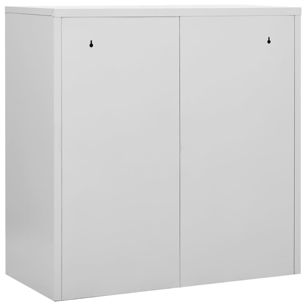 vidaXL Locker Cabinet Light Gray and Red 35.4"x17.7"x36.4" Steel-4