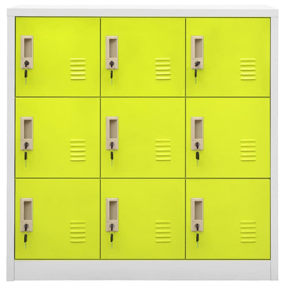 vidaXL Locker Cabinet Light Gray and Green 35.4"x17.7"x36.4" Steel-2