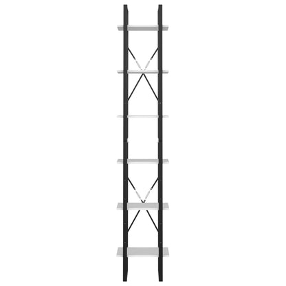 vidaXL 6-Tier Book Cabinet White 15.7"x11.8"x82.7" Engineered Wood-4