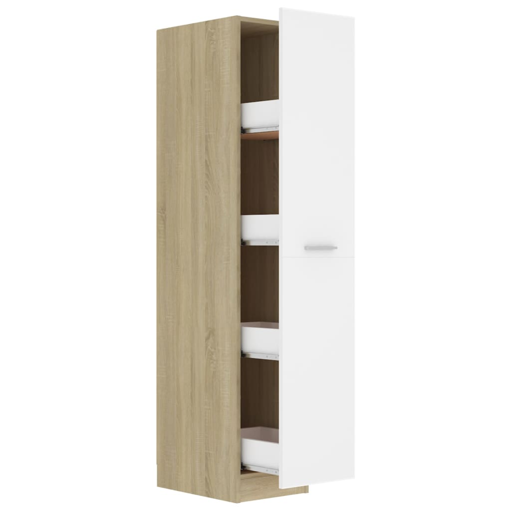 vidaXL Apothecary Cabinet Engineered Wood Living Room Cabinet Multi Colors-1
