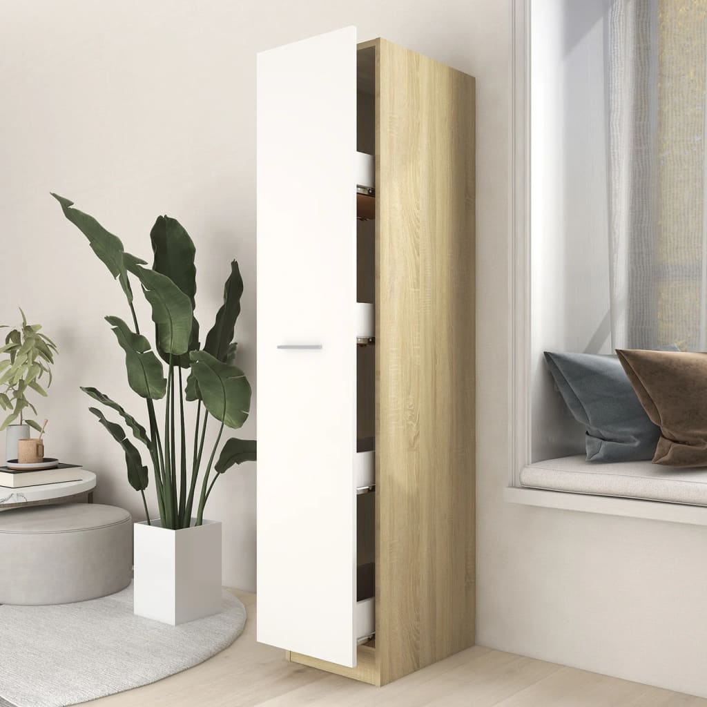 vidaXL Apothecary Cabinet Engineered Wood Living Room Cabinet Multi Colors-12
