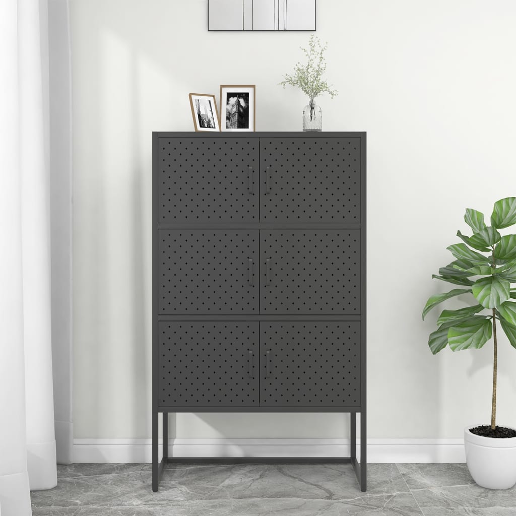 vidaXL Storage Cabinet Sideboard Cabinet for Entryway Bedroom Office Steel-5