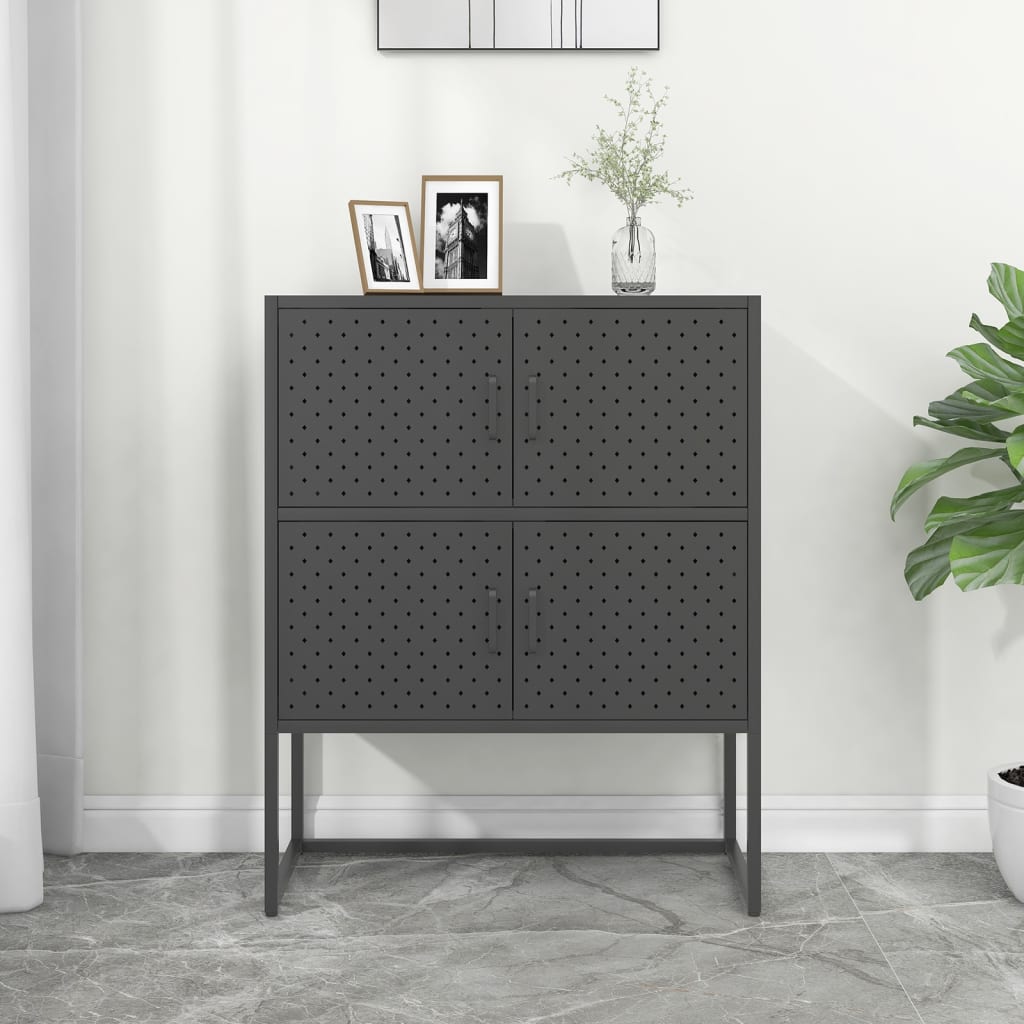 vidaXL Storage Cabinet Sideboard Cabinet for Entryway Bedroom Office Steel-6