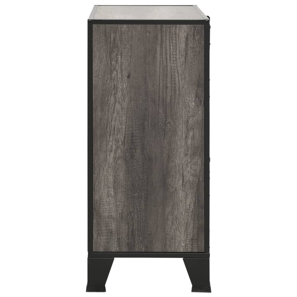 vidaXL Storage Cabinet File Cabinet with Doors for Living Room Metal and MDF-2