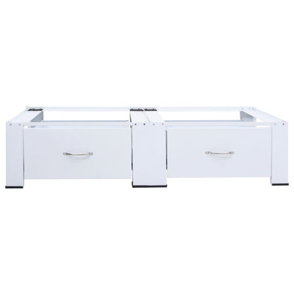 vidaXL Washing and Drying Machine Pedestal with Pull-out Shelves White-1