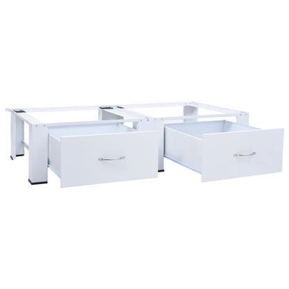 vidaXL Washing and Drying Machine Pedestal with Pull-out Shelves White-2