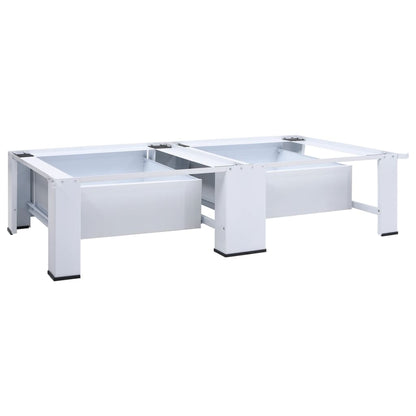 vidaXL Washing and Drying Machine Pedestal with Pull-out Shelves White-3