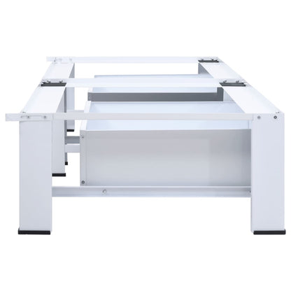 vidaXL Washing and Drying Machine Pedestal with Pull-out Shelves White-4