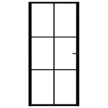 vidaXL Interior Door ESG Glass and Aluminum 40.4"x79.3" Black-1