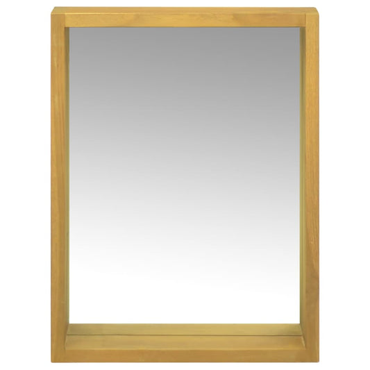 vidaXL Mirror Cabinet 11.8"x3.9"x15.7" Solid Wood Teak-0