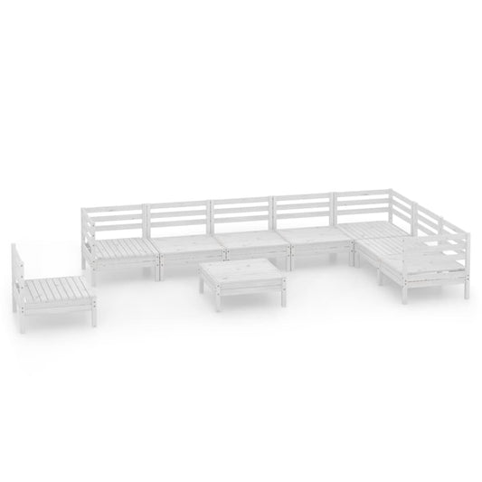 vidaXL 9 Piece Patio Lounge Set Solid Pinewood Black-0