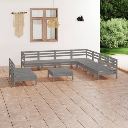 vidaXL 10 Piece Patio Lounge Set Solid Pinewood Black-7
