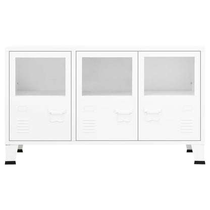 vidaXL Sideboard Industrial Storage Cabinet for Living Room Metal and Glass-2
