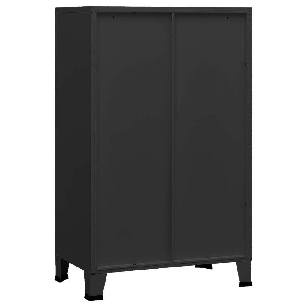 vidaXL Storage Cabinet Office Cabinet with Mesh Doors for Living Room Metal-2