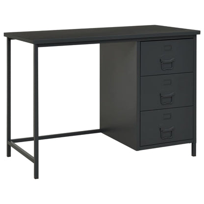 vidaXL Desk Industrial Home Office Study Desk Computer Desk with Drawers Steel-2