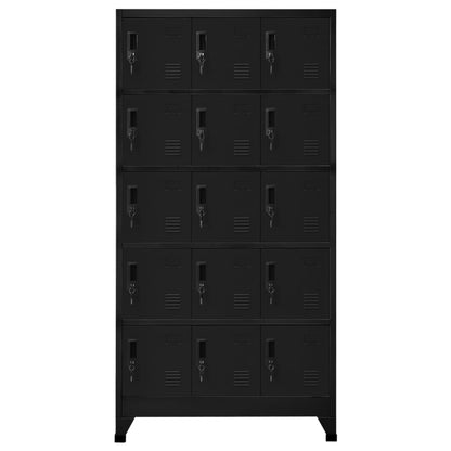 vidaXL Locker Cabinet Black 35.4"x15.7"x70.9" Steel
