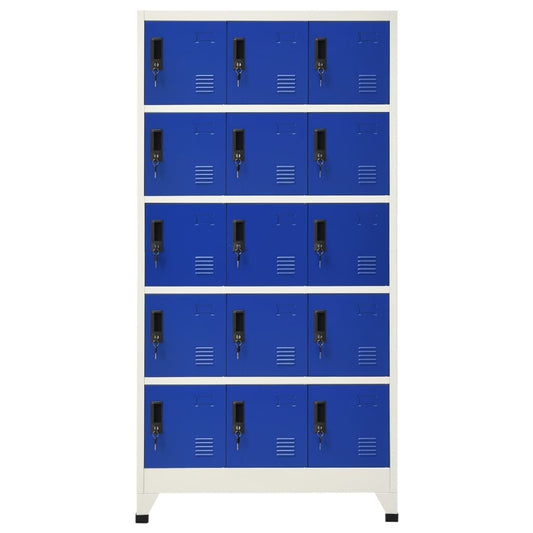 vidaXL Locker Cabinet Gray and Blue 35.4"x15.7"x70.9" Steel-0