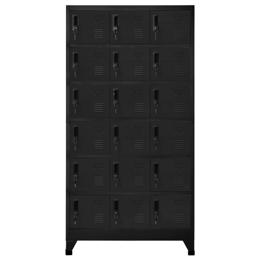 vidaXL Locker Cabinet Black 35.4"x15.7"x70.9" Steel-0