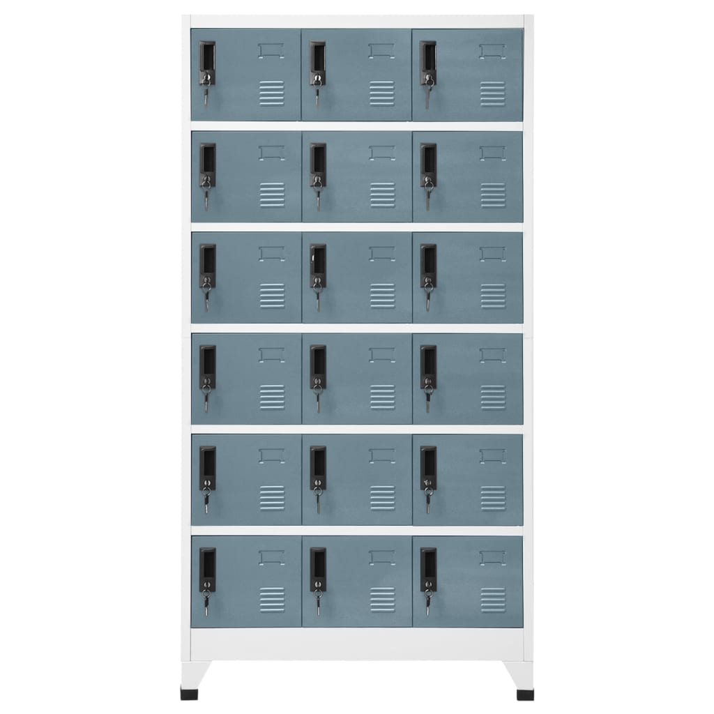 vidaXL Locker Cabinet Light Gray and Dark Gray 35.4"x15.7"x70.9" Steel-0