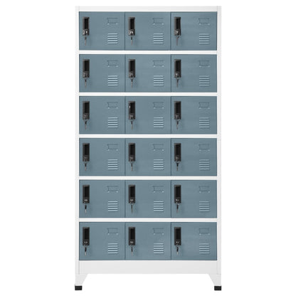 vidaXL Locker Cabinet Light Gray and Dark Gray 35.4"x15.7"x70.9" Steel-0