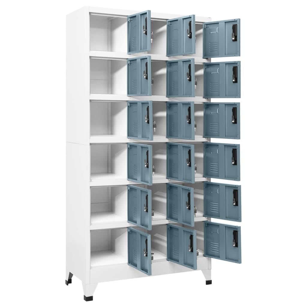 vidaXL Locker Cabinet Light Gray and Dark Gray 35.4"x15.7"x70.9" Steel-1