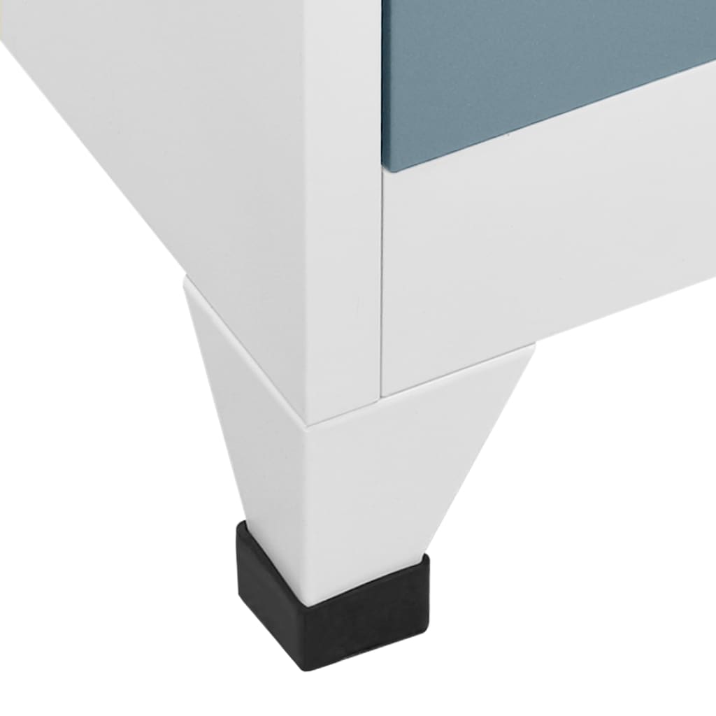 vidaXL Locker Cabinet Light Gray and Dark Gray 35.4"x15.7"x70.9" Steel-4