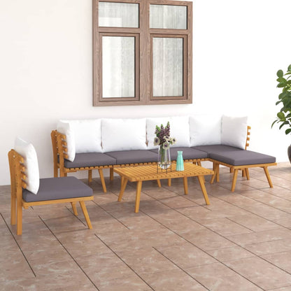 vidaXL 7 Piece Patio Lounge Set with Cushions Solid Acacia Wood-0