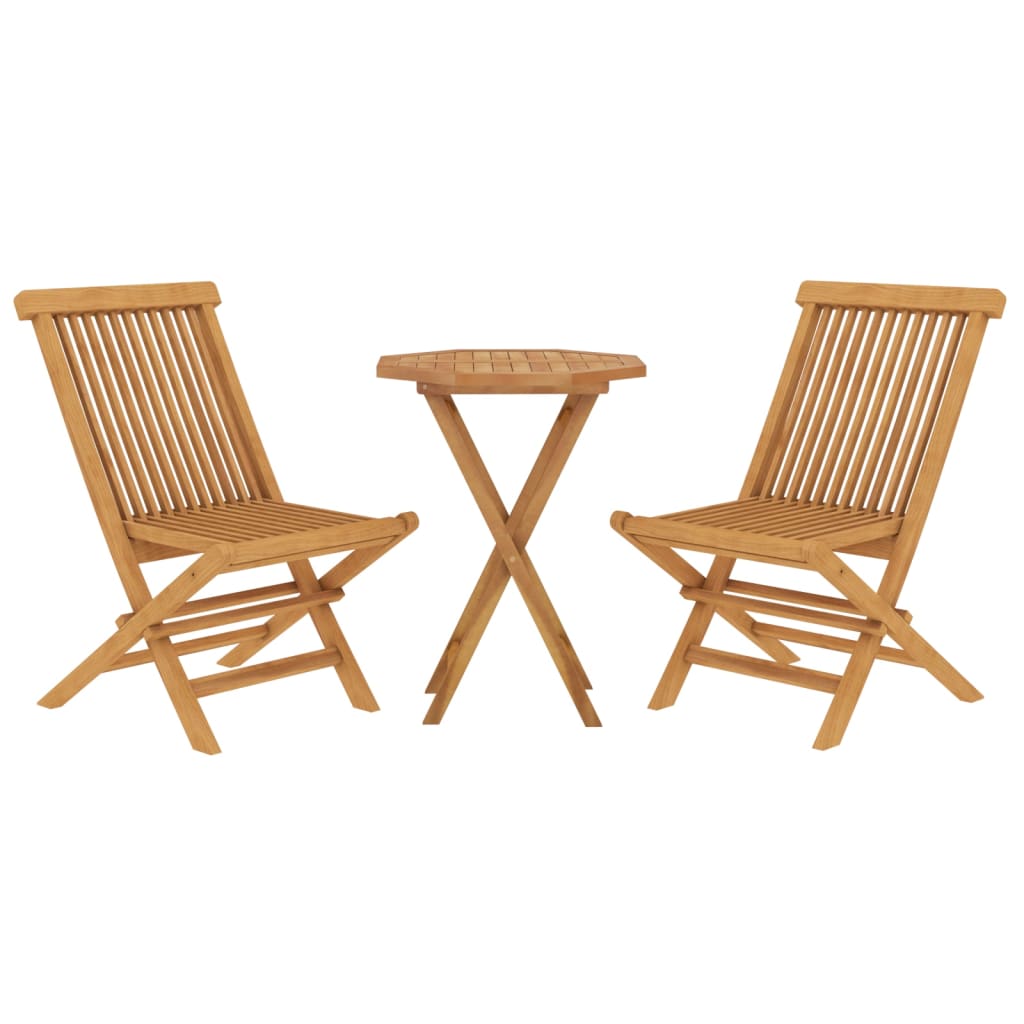 vidaXL 3 Piece Patio Dining Set Solid Wood Teak-1