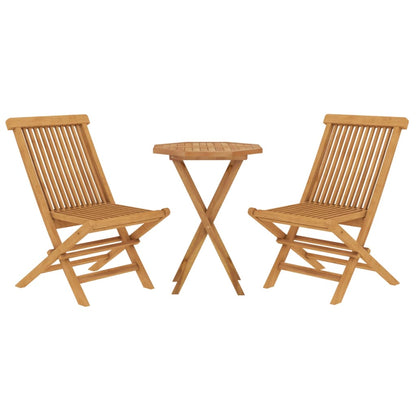 vidaXL 3 Piece Patio Dining Set Solid Wood Teak-1