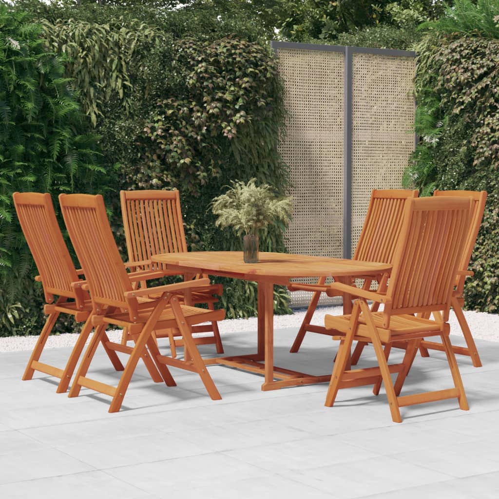 vidaXL 7 Piece Patio Dining Set Solid Wood Eucalyptus-0