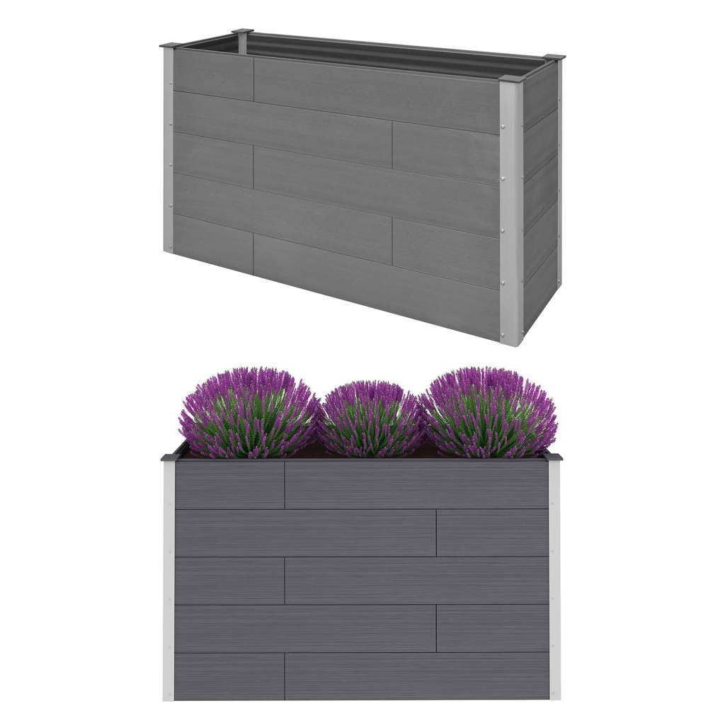vidaXL Raised Garden Bed Raised Flower Bed Plant Box Outdoor Planter Gray WPC-5