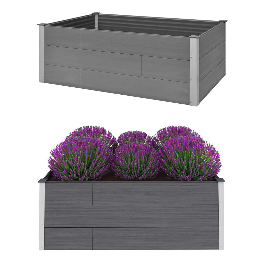 vidaXL Raised Garden Bed Raised Flower Bed Plant Box Outdoor Planter Gray WPC-6