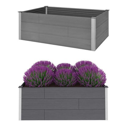 vidaXL Raised Garden Bed Raised Flower Bed Plant Box Outdoor Planter Gray WPC-6