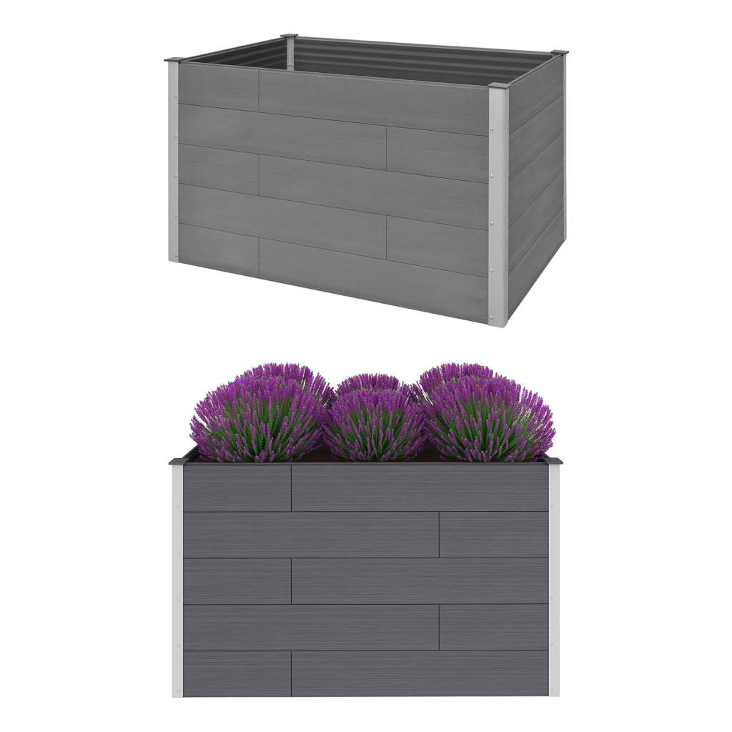vidaXL Raised Garden Bed Raised Flower Bed Plant Box Outdoor Planter Gray WPC-7