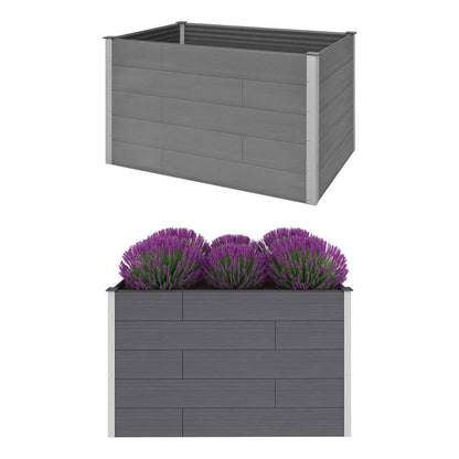 vidaXL Raised Garden Bed Raised Flower Bed Plant Box Outdoor Planter Gray WPC-7