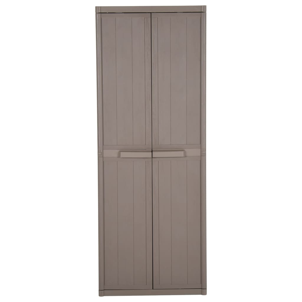 vidaXL Garden Storage Cabinet Brown 25.6"x17.7"x67.7" PP Wood Look-0