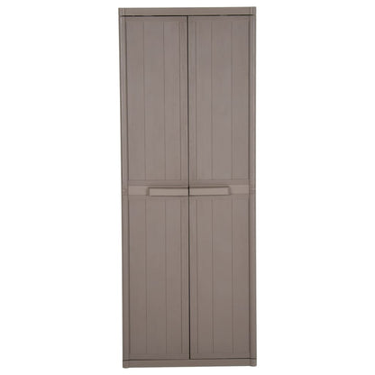 vidaXL Garden Storage Cabinet Brown 25.6"x17.7"x67.7" PP Wood Look-0