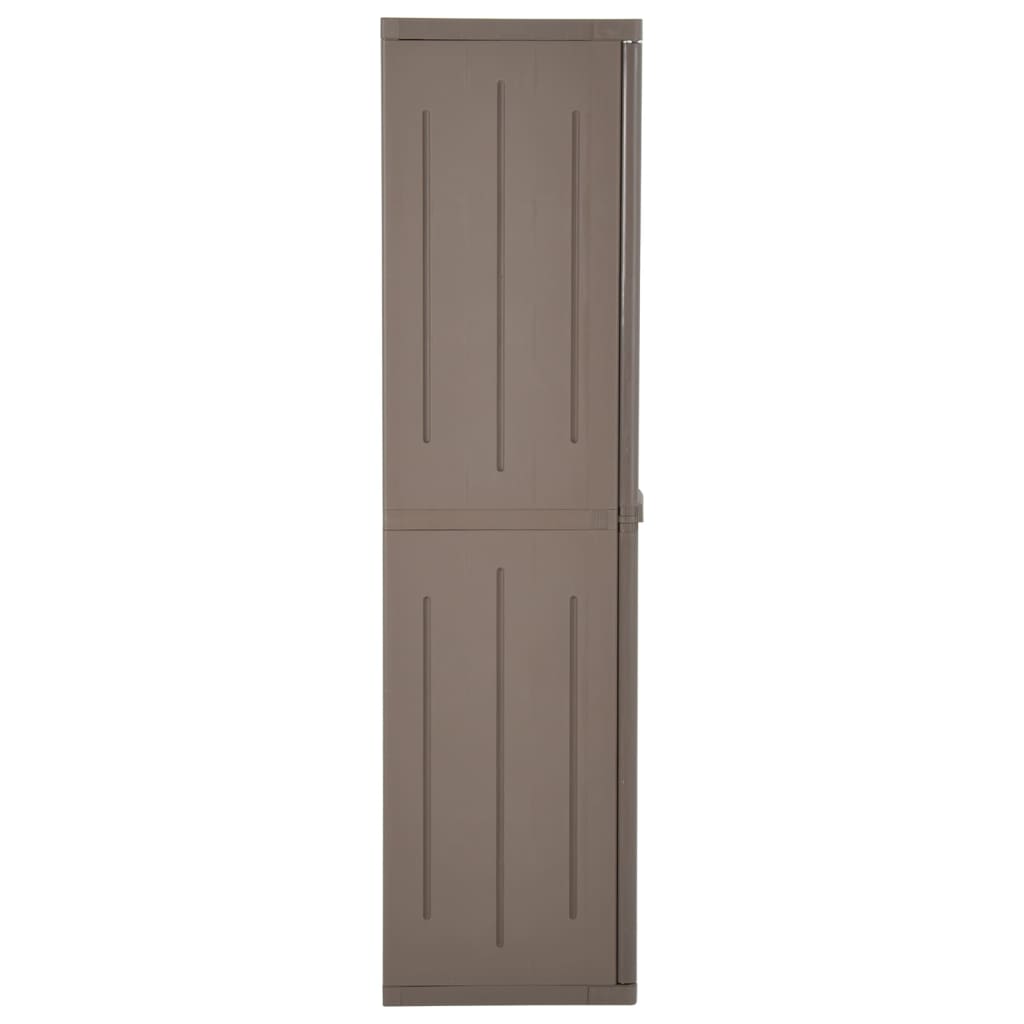 vidaXL Garden Storage Cabinet Brown 25.6"x17.7"x67.7" PP Wood Look-2