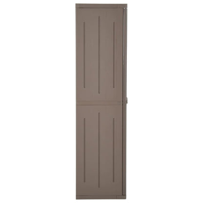 vidaXL Garden Storage Cabinet Brown 25.6"x17.7"x67.7" PP Wood Look-2