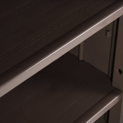 vidaXL Garden Storage Cabinet Brown 25.6"x17.7"x67.7" PP Wood Look-4