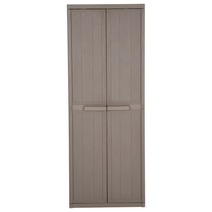 vidaXL Garden Storage Cabinet Brown 25.6"x17.7"x67.7" PP Wood Look-0