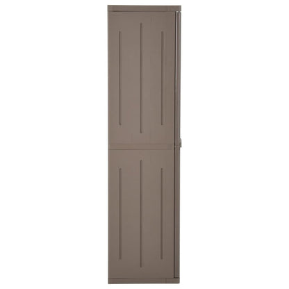 vidaXL Garden Storage Cabinet Brown 25.6"x17.7"x67.7" PP Wood Look-2