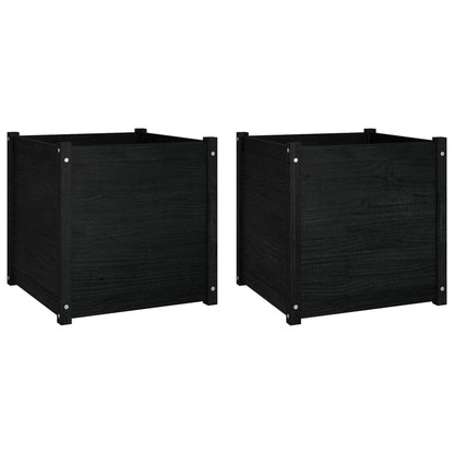 vidaXL Planter Decorative Outdoor Patio Plant Pot Flower Box Solid Wood Pine-0