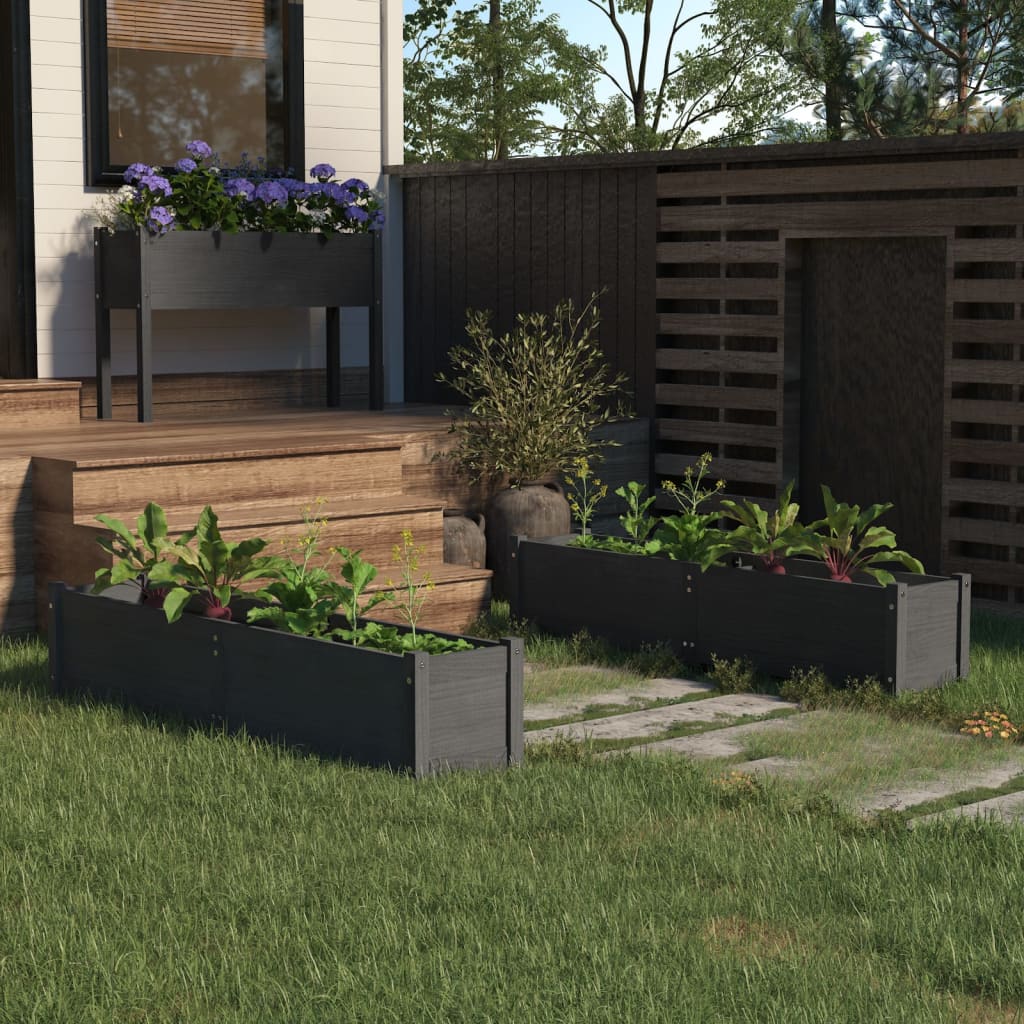 vidaXL Garden Raised Bed Outdoor Wooden Planter Box Garden Pot Solid Wood Pine-2