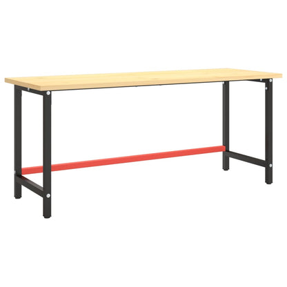 vidaXL Work Bench Frame Matte Black and Matte Red 70.9"x22.4"x31.1" Metal-1